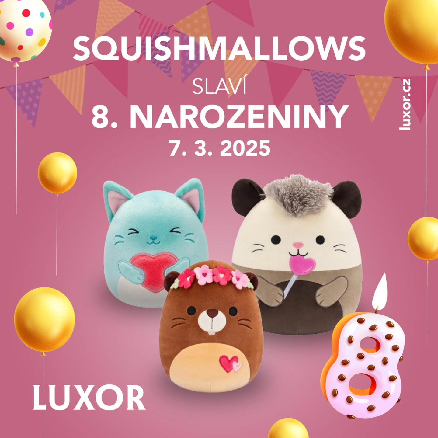 Oslavte 8. narozeniny Squishmallows