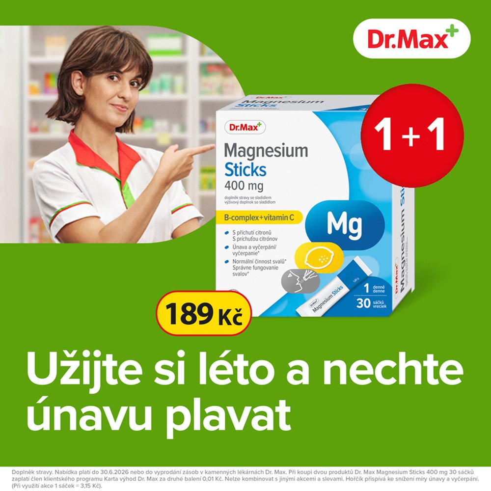 1+1 FREE promotion on Magnesium Sticks 400mg 30 sachets